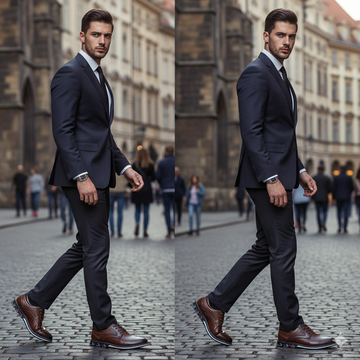 Oxford Lisse Ortopedisk Dress Shoe | Inkluderer en gratis Premium Minimalistisk lommebok