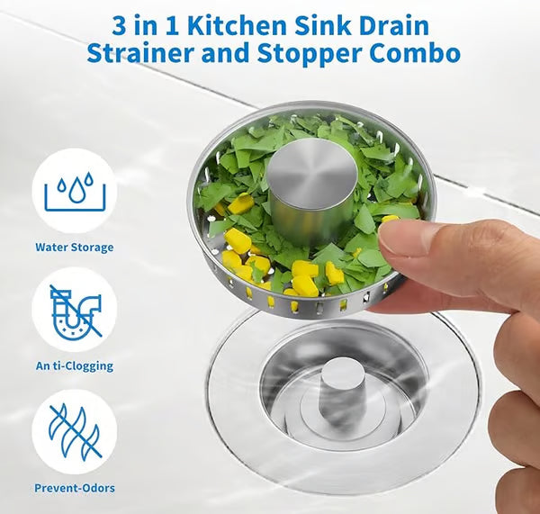 50K+ SOLD! Almost Gone🔥3 in 1 Kitchen Sink Drain Strainer Kitchen Gadgets