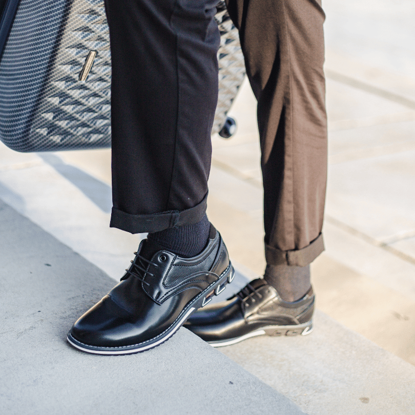 Oxford Lisse Ortopedisk Dress Shoe | Inkluderer en gratis Premium Minimalistisk lommebok
