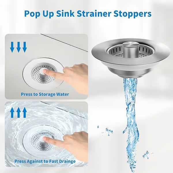 50K+ SOLD! Almost Gone🔥3 in 1 Kitchen Sink Drain Strainer Kitchen Gadgets