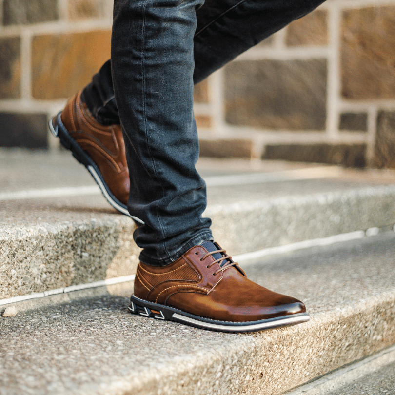 Oxford Lisse Ortopedisk Dress Shoe | Inkluderer en gratis Premium Minimalistisk lommebok