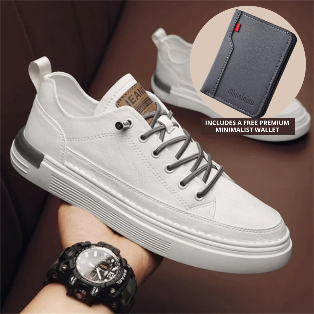 UrbanCraft™ – Lærsneakers for menn | Inkluderer en gratis Premium Minimalistisk lommebok