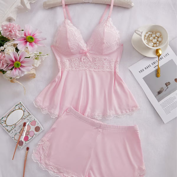 💖 Camisole in pizzo modale + set di mutande