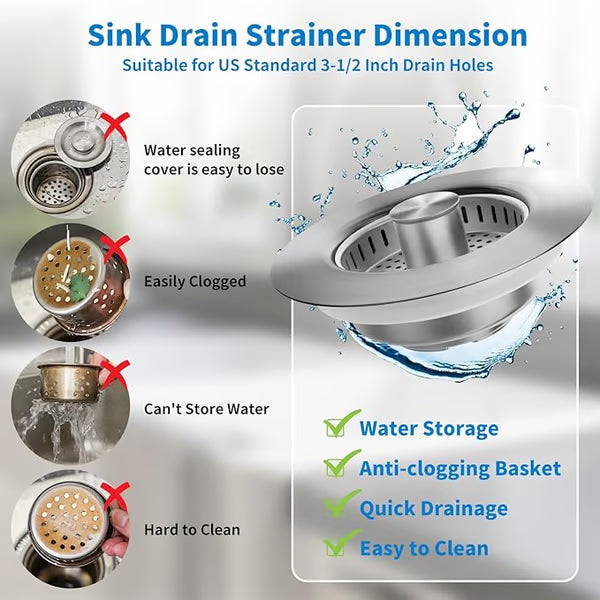 50K+ SOLD! Almost Gone🔥3 in 1 Kitchen Sink Drain Strainer Kitchen Gadgets