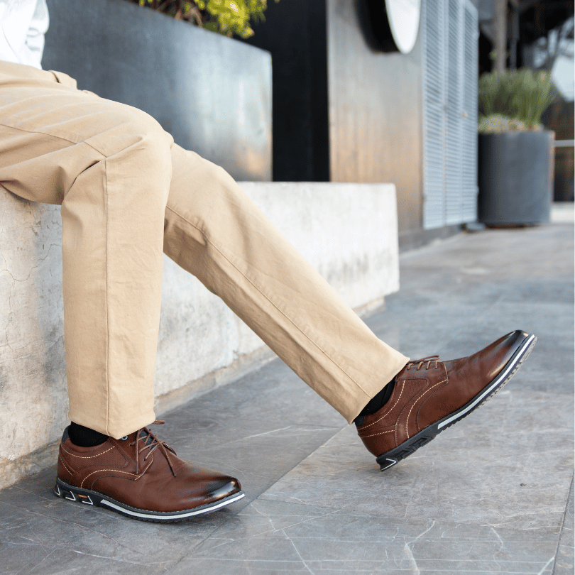 Oxford Lisse Ortopedisk Dress Shoe | Inkluderer en gratis Premium Minimalistisk lommebok