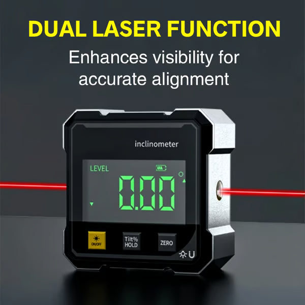 4-puolinen magneettinen digitaalinen kulmamittari laserilla