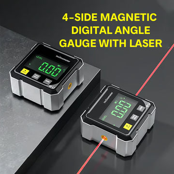 4-puolinen magneettinen digitaalinen kulmamittari laserilla