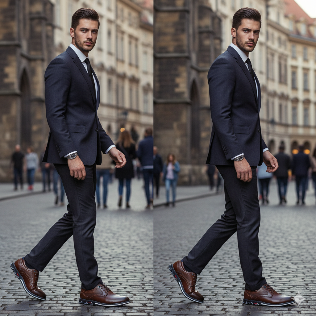 Oxford Lisse Ortopedisk Dress Shoe | Inkluderer en gratis Premium Minimalistisk lommebok