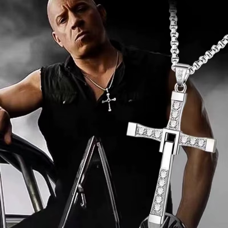 Dominic Toretto Necklace with 316L Stainless Steel Cross Pendant – Lifetime Warranty
