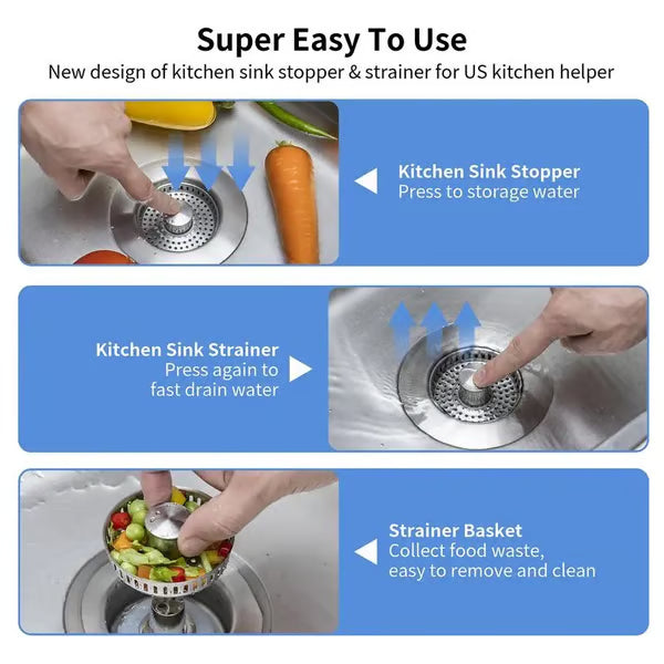 50K+ SOLD! Almost Gone🔥3 in 1 Kitchen Sink Drain Strainer Kitchen Gadgets