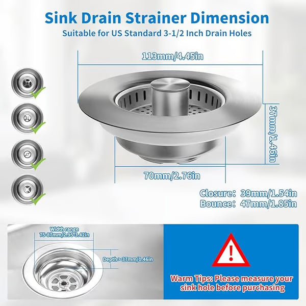 50K+ SOLD! Almost Gone🔥3 in 1 Kitchen Sink Drain Strainer Kitchen Gadgets