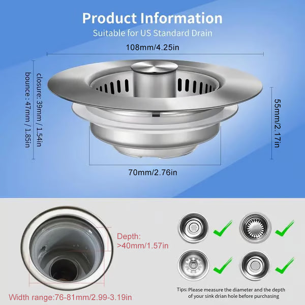 50K+ SOLD! Almost Gone🔥3 in 1 Kitchen Sink Drain Strainer Kitchen Gadgets