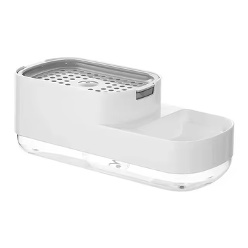 Dispensador de detergente y soporte de esponja para fregadero