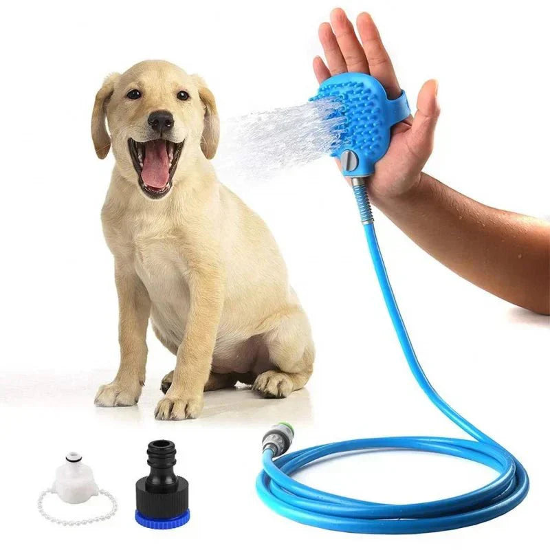 Guante de masaje con manguera de silicona para bañarse por mascotas